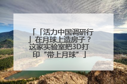 「活力中国调研行」在月球上造房子？这家实验室把3D打印“带上月球”