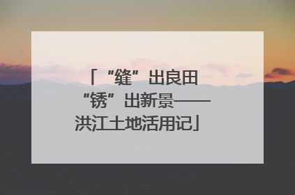 “缝”出良田 “锈”出新景——洪江土地活用记