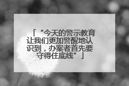 “今天的警示教育让我们更加警醒地认识到，办案者首先要守得住底线”