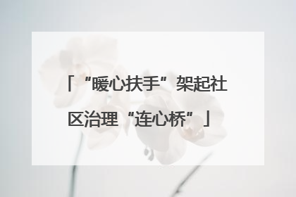 “暖心扶手”架起社区治理“连心桥”