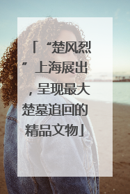 “楚风烈”上海展出，呈现最大楚墓追回的精品文物