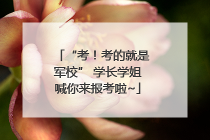 “考！考的就是军校” 学长学姐喊你来报考啦~
