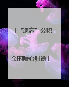 “遗忘”公积金的暖心归途