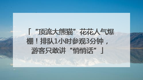 “顶流大熊猫”花花人气爆棚！排队1小时参观3分钟，游客只敢讲“悄悄话”