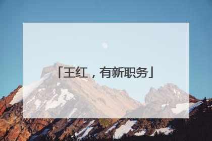 王红，有新职务