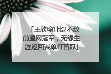 王欣瑜1比2不敌前温网冠军，无缘生涯巡回赛单打首冠
