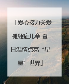 爱心接力关爱孤独症儿童 夏日温情点亮“星星”世界