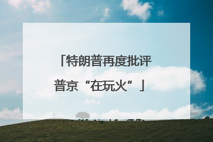 特朗普再度批评普京“在玩火”