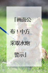 画面公布！中方采取水炮警示