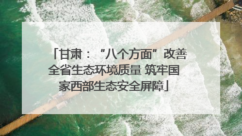 甘肃：“八个方面”改善全省生态环境质量 筑牢国家西部生态安全屏障