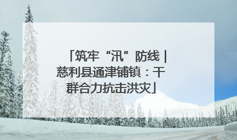 筑牢“汛”防线｜慈利县通津铺镇：干群合力抗击洪灾