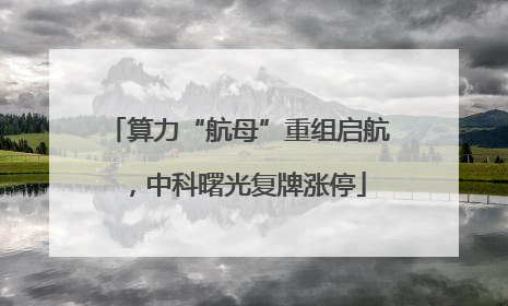 算力“航母”重组启航，中科曙光复牌涨停