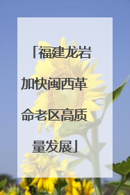 福建龙岩加快闽西革命老区高质量发展