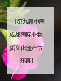 第九届中国成都国际非物质文化遗产节开幕