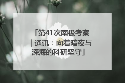 第41次南极考察｜通讯：向着暗夜与深海的科研坚守