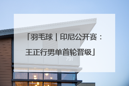 羽毛球｜印尼公开赛：王正行男单首轮晋级