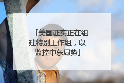 美国证实正在组建特别工作组，以监控中东局势