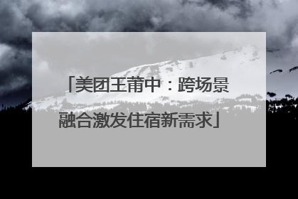 美团王莆中：跨场景融合激发住宿新需求