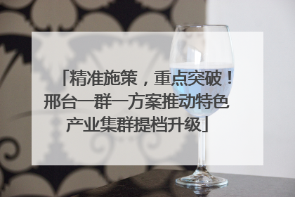 精准施策，重点突破！邢台一群一方案推动特色产业集群提档升级