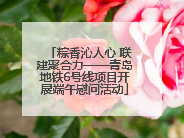 粽香沁人心 联建聚合力——青岛地铁6号线项目开展端午慰问活动