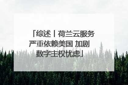 综述丨荷兰云服务严重依赖美国 加剧数字主权忧虑