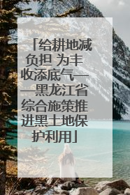 给耕地减负担 为丰收添底气——黑龙江省综合施策推进黑土地保护利用