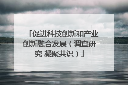 促进科技创新和产业创新融合发展（调查研究 凝聚共识）