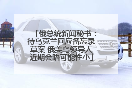 俄总统新闻秘书：待乌克兰回应备忘录草案 俄美乌领导人近期会晤可能性小