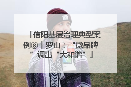 信阳基层治理典型案例⑧｜罗山：“微品牌”调出“大和谐”