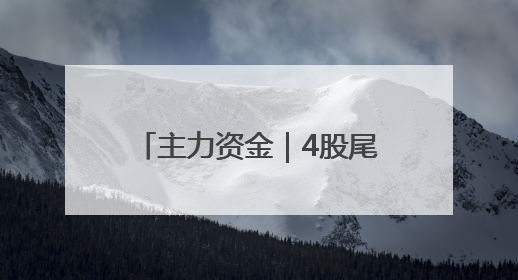 主力资金｜4股尾盘获主力大幅抢筹