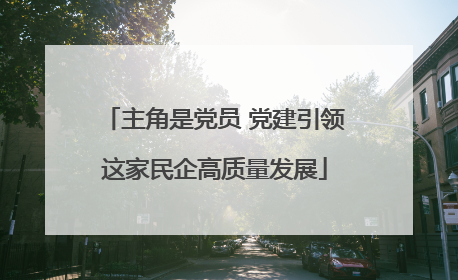 主角是党员 党建引领这家民企高质量发展