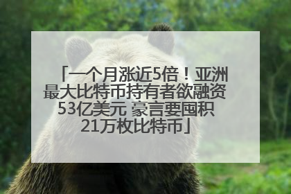 一个月涨近5倍！亚洲最大比特币持有者欲融资53亿美元 豪言要囤积21万枚比特币