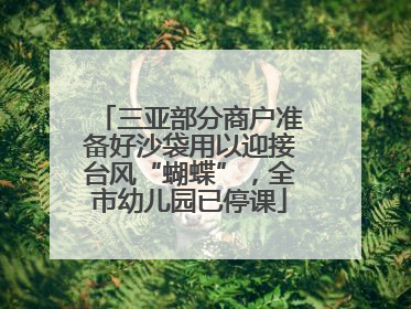 三亚部分商户准备好沙袋用以迎接台风“蝴蝶”，全市幼儿园已停课