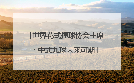 世界花式撞球协会主席：中式九球未来可期