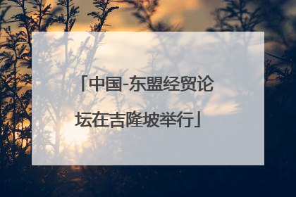 中国-东盟经贸论坛在吉隆坡举行