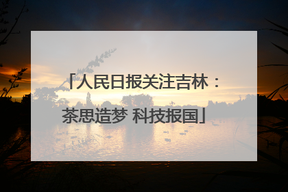 人民日报关注吉林：茶思造梦 科技报国
