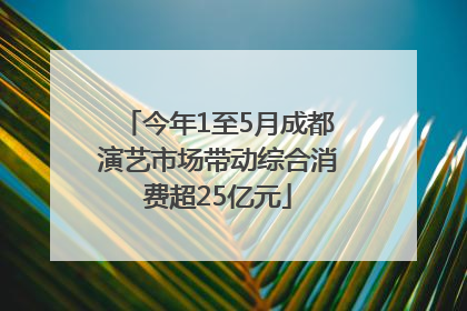 今年1至5月成都演艺市场带动综合消费超25亿元