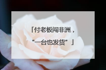 付老板闯非洲，“一台也发货”