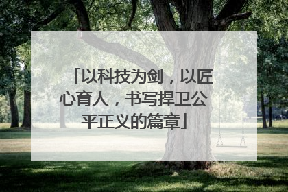 以科技为剑，以匠心育人，书写捍卫公平正义的篇章