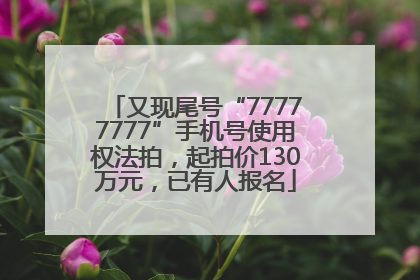 又现尾号“77777777”手机号使用权法拍，起拍价130万元，已有人报名
