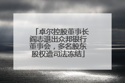 卓尔控股董事长阎志退出众邦银行董事会，多名股东股权遭司法冻结