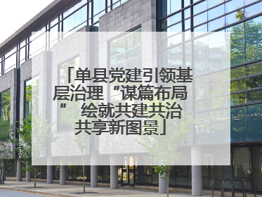 单县党建引领基层治理“谋篇布局” 绘就共建共治共享新图景