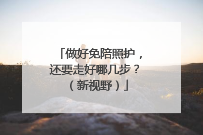 做好免陪照护，还要走好哪几步？（新视野）