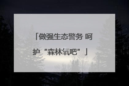做强生态警务 呵护“森林氧吧”