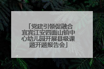 党建引领促融合 宜宾江安四面山镇中心幼儿园开展县级课题开题报告会