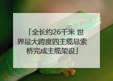 全长约26千米 世界最大跨度四主缆悬索桥完成主缆架设