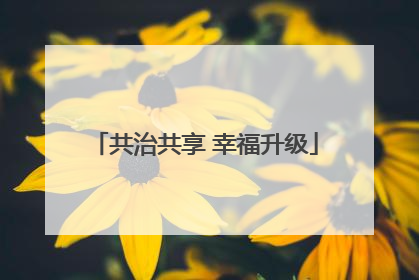 共治共享 幸福升级