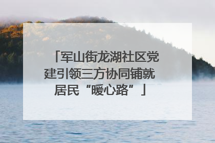 军山街龙湖社区党建引领三方协同铺就居民“暖心路”