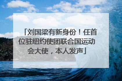 刘国梁有新身份！任首位驻纽约使团联合国运动会大使，本人发声