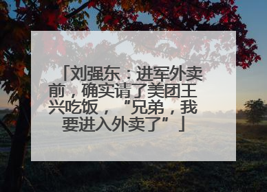 刘强东：进军外卖前，确实请了美团王兴吃饭，“兄弟，我要进入外卖了”